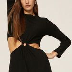 LNA Banx Black Cut Out Jumpsuit Ribbed Stretchy O Ring Cutouts Summer size L Photo 4