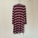 Pink Rose Burgundy Striped Cardigan with Pockets Photo 2