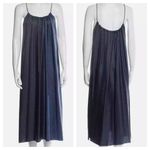 Helmut Lang NEW Gathered Silk Midi Cami Dress Geometric Scarf Blue Women's S Photo 1