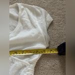 Brandy Melville John Galt White Short Sleeve Cinched Cotton Wrap Top Photo 6