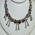 Betsey Johnson  Crystal Bows Rhinestone Statement Necklace | NWT Photo 1