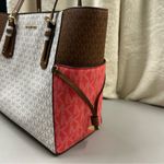 Michael Kors Voyager Tote Purse Bag Brown Pink White NWT NEW Photo 7