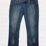 Red Rivet distressed Capri/cropped 23β inseam jeans size 7 Low rise Blingy Photo 0