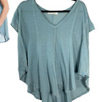 Free People  We the Free Sammie V Neck Short Sleeve Flowy High Low Tee Shirt XS Photo 0