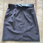 Hirsch Vintage dark brown gray Office Pencil Skirt W Lthr Belt Women’s Size 40 Size undefined Photo 0