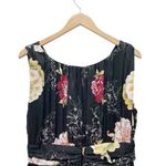 Spiegel 100% Silk Floral Midi Dress Black Rose Sleeveless V-Neck Size 14 Vintage Photo 7