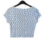 Jolie & Joy Blue and White Checkered Women's Crop Top Size M Photo 1