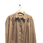 High Profile Vintage Button Down Blouse Beige Size 20W 80โs Neutral Career Glam Tan Photo 4