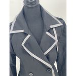 Apostrophe Womens XL Black/silver Double Breasted Trench Coat with Belt Photo 3