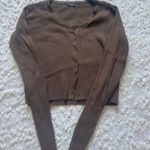 John Galt  Brown Cropped Cardigan Sweater Photo 0