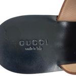 Gucci  Leather Thong Sandals Gold Double G Logo Orange Brown Size 37 Photo 8