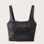 Abercrombie & Fitch Faux Leather Squareneck Top Photo 0