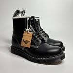 Dr. Martens  1460 Contrast Stitch Leather Lace Up Boots in Black Smooth Leather Photo 1
