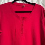 Adonna  Vibrant Red Buttoned Top Photo 1