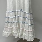Playa Lucila White Smocked Tassel Spaghetti Strap Tiered Ruffle Maxi Dress Sz XS Photo 7