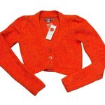 Urban Outfitters NWT  Orange Crop Cardigan Sweater Chenille m Photo 2