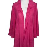Slinky Brand Silky Pink 3/4 Sleeve Sheer Cardigan size Large womens Photo 7