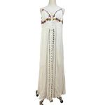 Forever 21 Cross Stitch Floral embroidered Maxi Dress White Rayon Photo 1