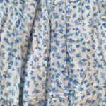 white and blue gauze floral daisy long skirt Size M Photo 3