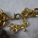 Source Unknown Boho Statement Layered Gold Tone Link Chain Black Glass Stone/Beads Bib Necklace Photo 2