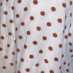 Orange Creek  Brown Polka Dot Linen Top Photo 4