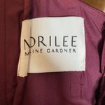 Mori Lee  Satin Bridesmaids Dress With Matching Satin Waistband in Bordeaux Photo 12