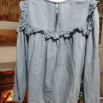 Sail To Sable  ripple ruffle chambray shirt Photo 2