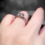 18K White Gold Plated Adjustable 1.5 CT CZ Diamond Wedding Ring for Women Photo 4