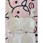 Tiger Mist ‎ Mini Dress with Bows White Size Medium Bodycon Ribbed Photo 6