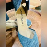 Anne Klein  Womens Denim Zoey Closed-Toe Slip-On Espadrille Wedge Sandals Photo 7