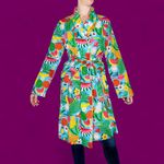 ban.do Leisure Blue Colorful Tutti Frutti Floral Cotton Robe Multiple Photo 1