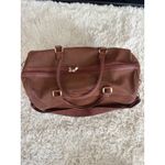 Karl Lagerfeld Vintage Brown Pebbled Vegan Leather Duffle Bag Weekend Carry On Photo 3