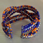 Colorful Beaded Cuff Bracelet Orange Photo 3