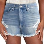 Jessica Simpson NEW Ginger High Rise Light Wash Denim Jean Shorts Crochet Sz 12 Photo 7