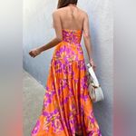 NWT Runway The Label Orchid Maxi Dress in Orange Floral Size XL Photo 3