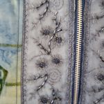 Jaipur blue paisley mesh velvet bomber jacket size small Photo 4