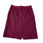 Ann Taylor Maroon Lace Pencil Skirt Women Petite Size 2 | 49-3 Photo 0