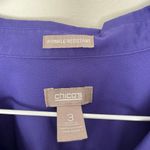 Chico's Chico’s Women’s 3 Purple Wrinkle Resistant Purple Dress Button Down Top Office Photo 1