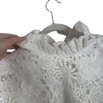 Tuckernuck White Guipure Lace Faye Blouse Ruffle Collar Bow Preppy Womens XS Photo 3