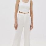 Love Bonito Pvara Regular Flare Pants (2022 Version) white Size S Photo 0