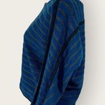 Madewell Top Blue and Gray Striped Back Zip Up Sweater 3/4 Sleeve Size S Photo 9