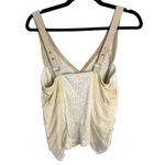 Max Mara Boho Mixed Media Leather Cream Beige Sleeveless Blouse Small - READ Photo 4