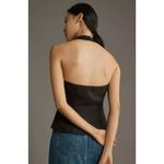 Reformation NWT  Tate Linen Top‎ Black Halter Size 10 Button Front Photo 2