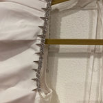 NEW Area Crystal Trim Poplin Dress Size Small White Photo 3