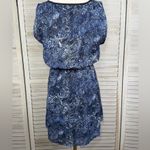 Fylo Sleeveless Midi Dress with Cutout V Bust Black/Blue Print-S (petite) Photo 2