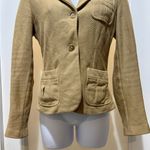 Ralph Lauren 100% Cotton Blazer Jacket Size 6 Tan Button Front Equestrian Style Photo 3