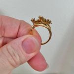 Calla Lilies Smokey Quartz Marquise Ring “Titania” Gold Earthy Floral Bohemian Jewelry Photo 11