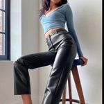 Aritzia  Wilfred the Melina high waisted straight leg vegan black leather pants  Photo 2