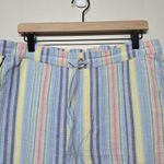 Damson Madder Women Sicily Cotton Linen Blend Stripe Rocket Cargo Trousers Sz 10 Photo 3