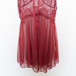 Y2K Avidlove Womens Sheer Babydoll Top Size XL Red Lace Lingerie Coquette Photo 2